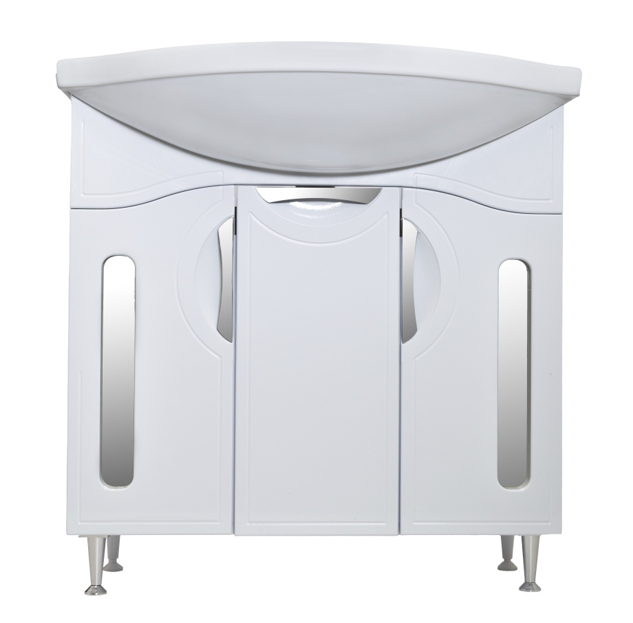 Тумба с раковиной Stella Polar Сильва 80 напольная, белая