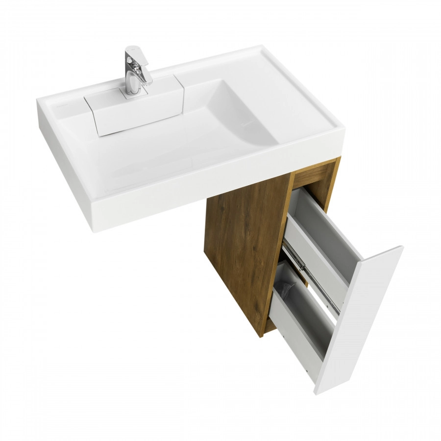 Тумба под раковину AQUATON Лондри 20 Дуб Рустикальный/белый