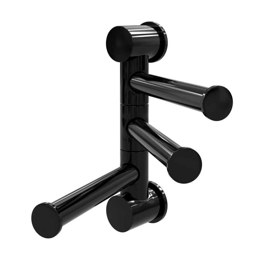 Полотенцедержатель WasserKRAFT K-1053POLISHED BLACK тройной, PVD-покрытие черный глянец