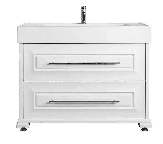 Тумба с раковиной Vod-ok Elite Риккардо 70 напольная, два ящика, белая