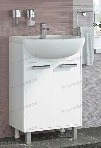 Тумба с раковиной Francesca Eco 55 напольная, белая