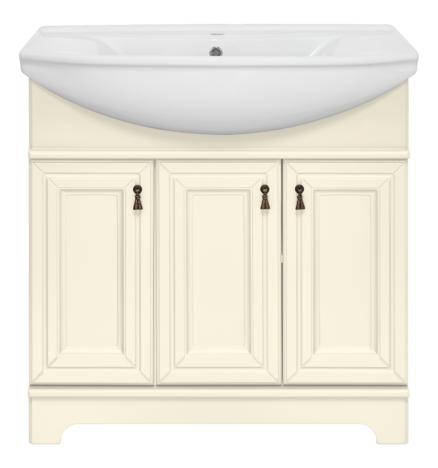 Тумба с раковиной Misty Лувр 85 слоновая кость