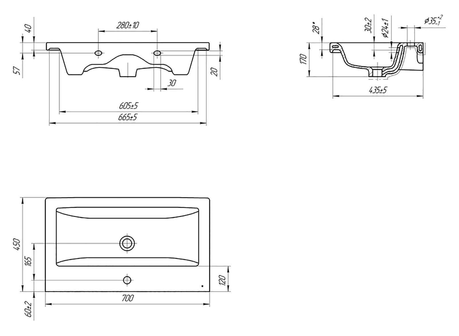 Тумба Misty Майна 70 с раковиной Como 70, напольный, графит/белый