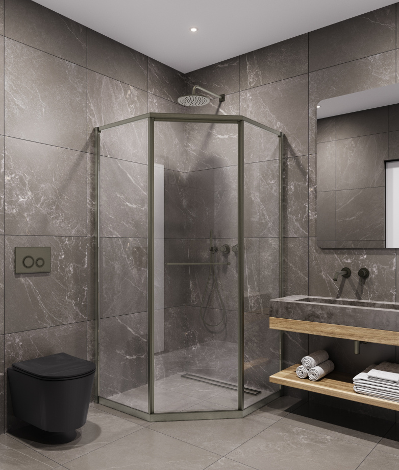 Душевой угол Timo TTSS-100/13C-8R, 1000*1000*2000, профиль никель, стекло прозрачное 8 мм