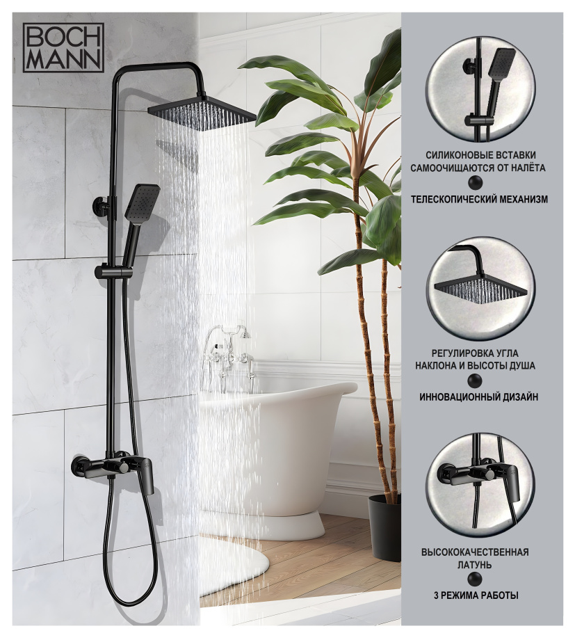 Душевая стойка MIMI B BM9969 черный