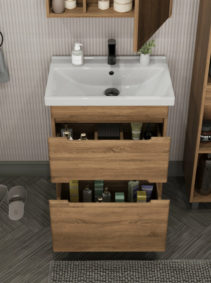 Тумба напольная SanStar Diva 50 с раковиной Como 50, Gold Craft