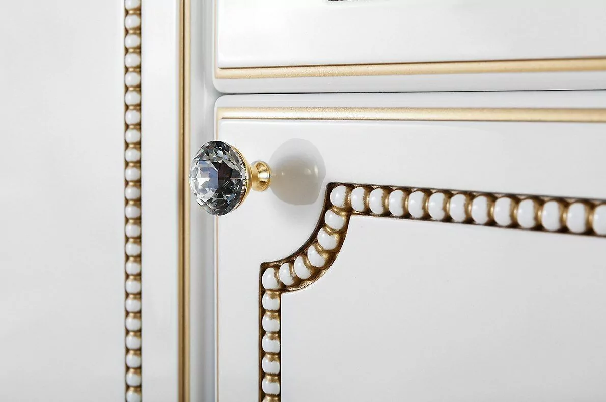 Пенал Vod-ok Elit Мариэль 40 L/R напольный, белый, патина серебро, золото