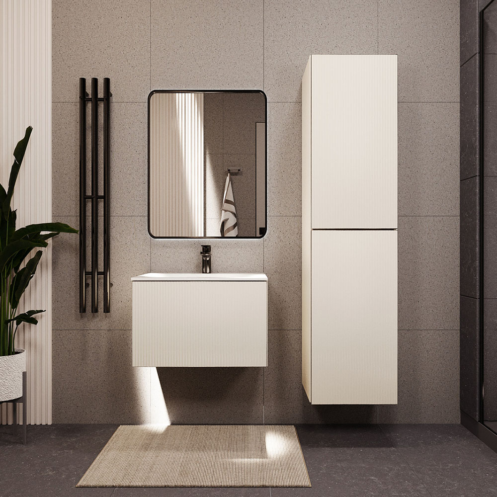 Тумба с раковиной подвесная (60 см) Terminus Euromix EUR10601900101OSL, айвори