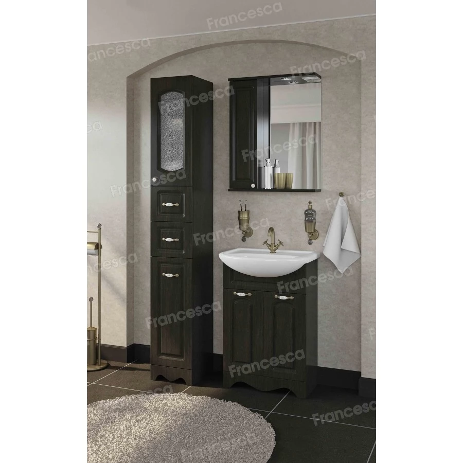 Тумба с раковиной Francesca Империя 50 напольная, 2 двери, венге