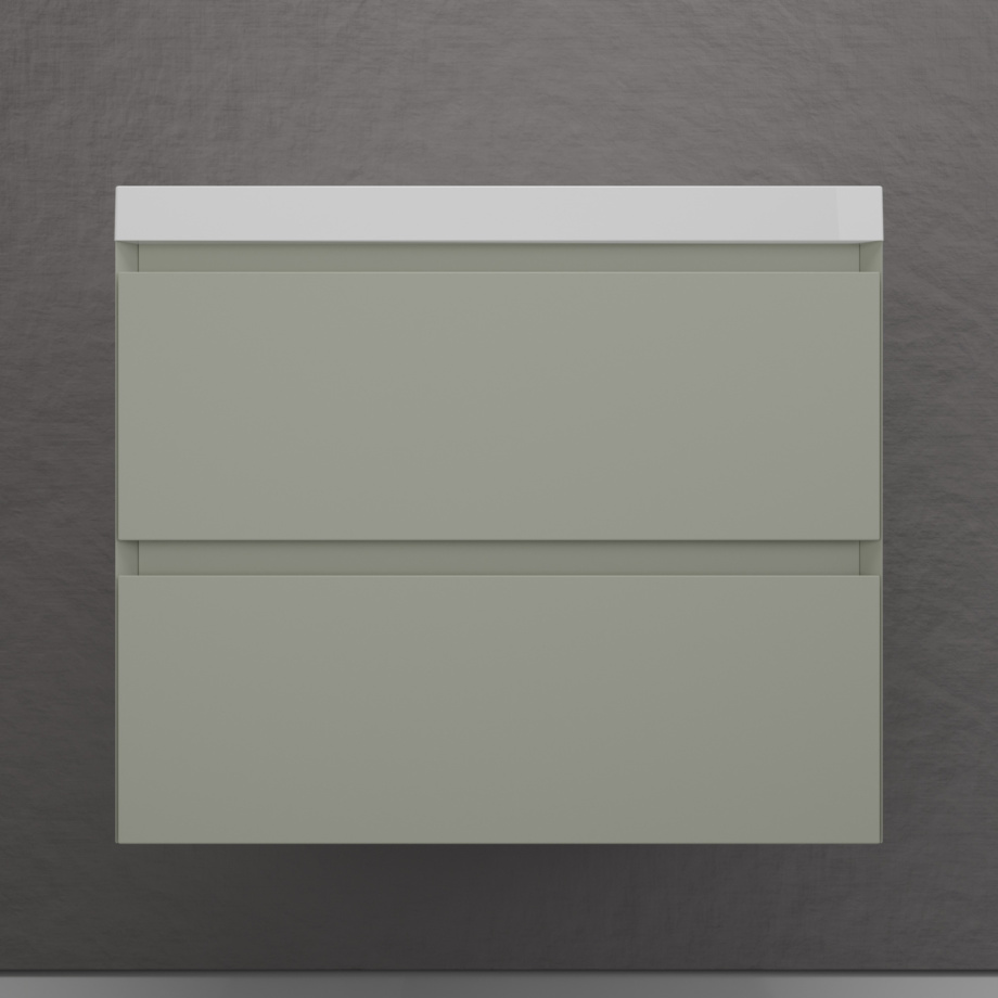 Тумба подвесная Style Line Манхэттен 70 Эмаль, с раковиной Asti 70 белый, олива