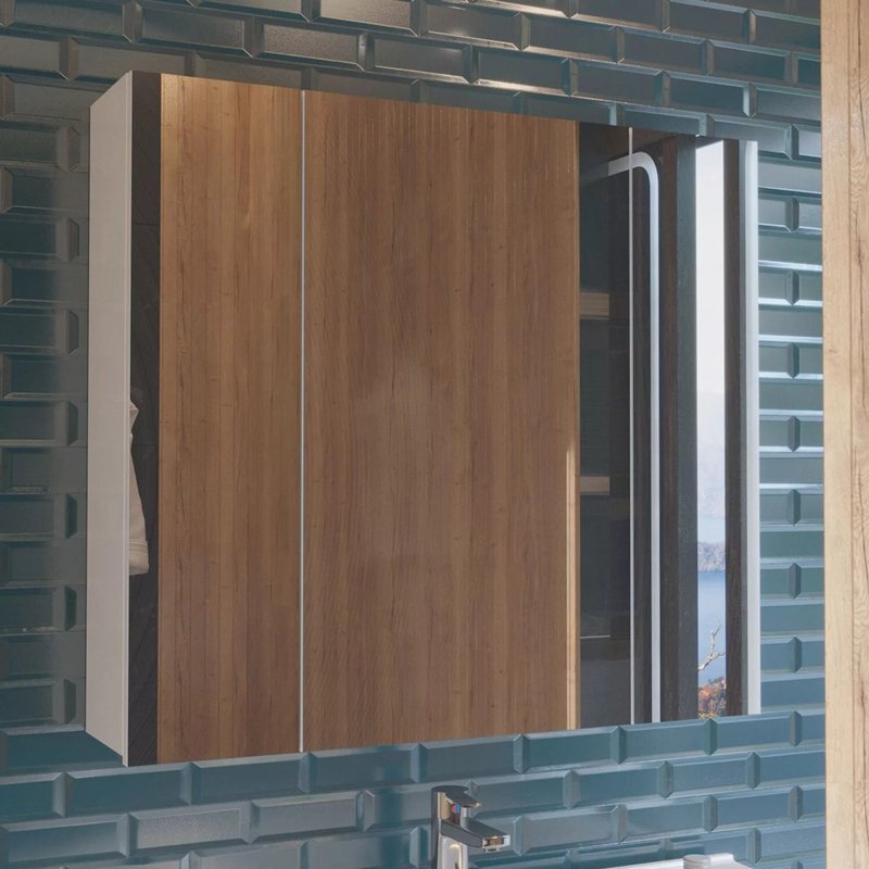 Зеркальный шкаф подвесной SanStar Универсальный 90 белый