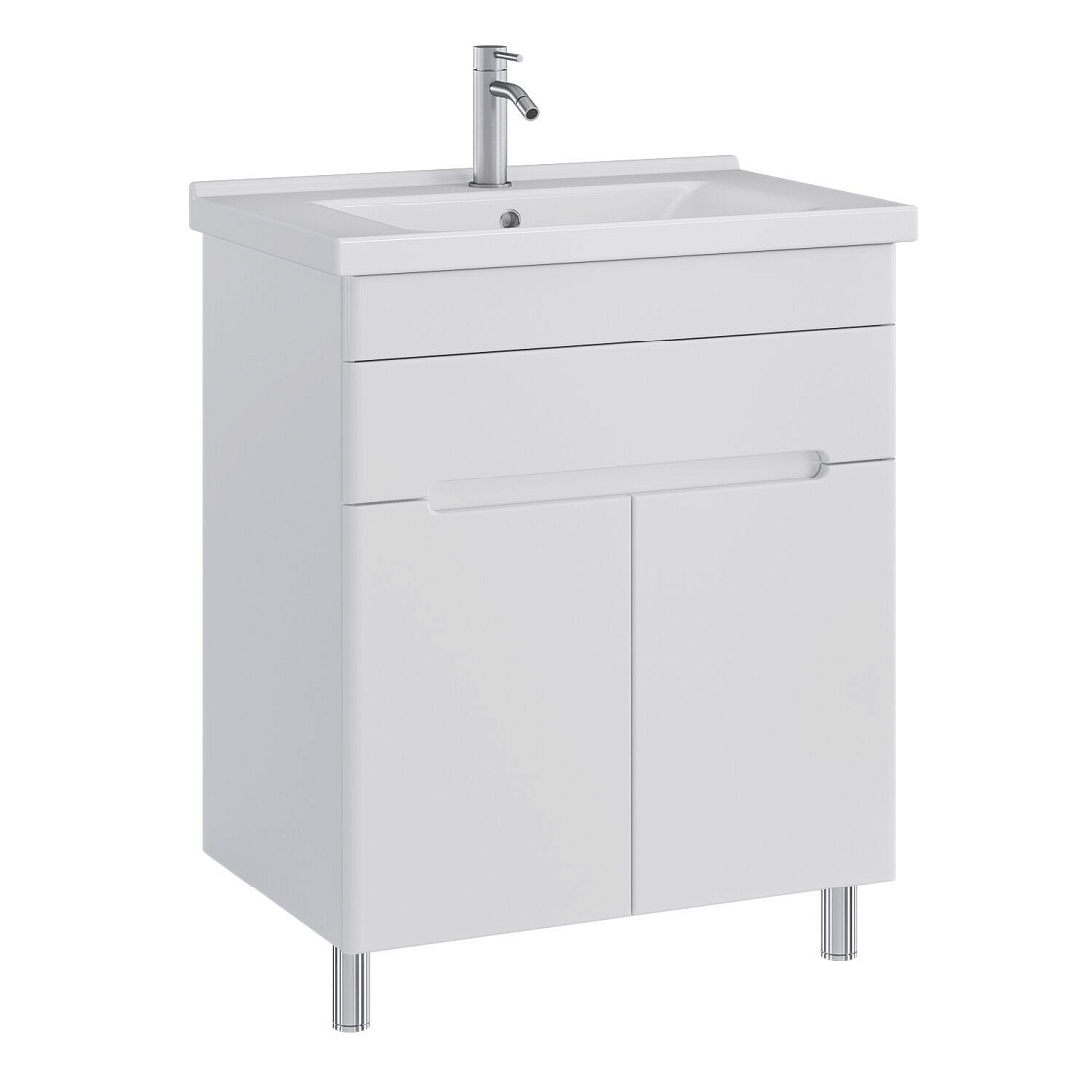 Тумба напольная SanStar Модена 70 с раковиной Миранда 70 белая