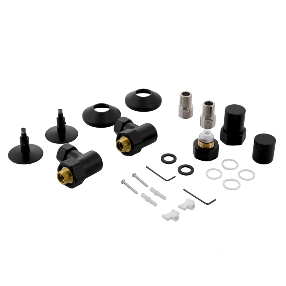 Полотенцесушитель водяной Energy Prestige 600x500 черный матовый, форма лесенка, нержавеющая сталь, подключение 3/4" от магазина Vanna-Vanna.ru!