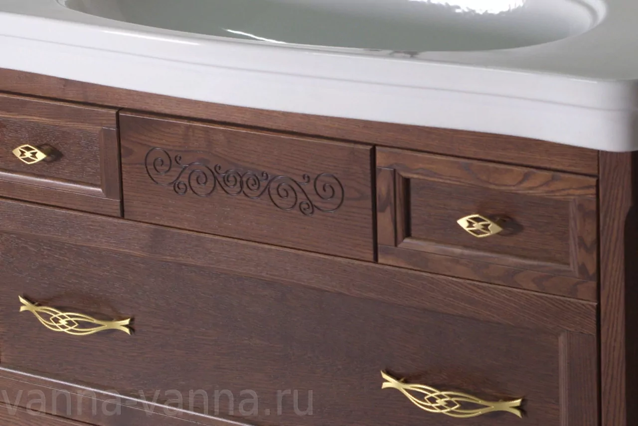 Тумба с раковиной ASB Woodline Модерн 85 напольная, антикварный орех