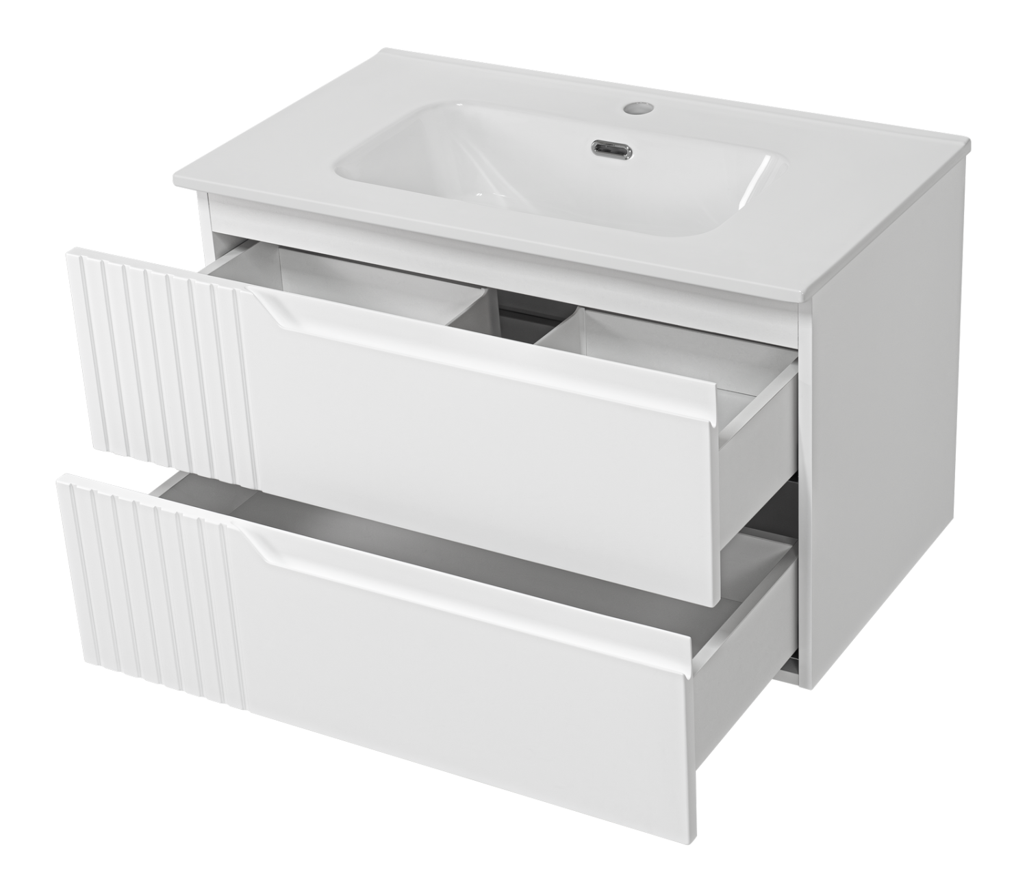 Тумба с раковиной Brevita Tivolli 80 подвесная (белая)