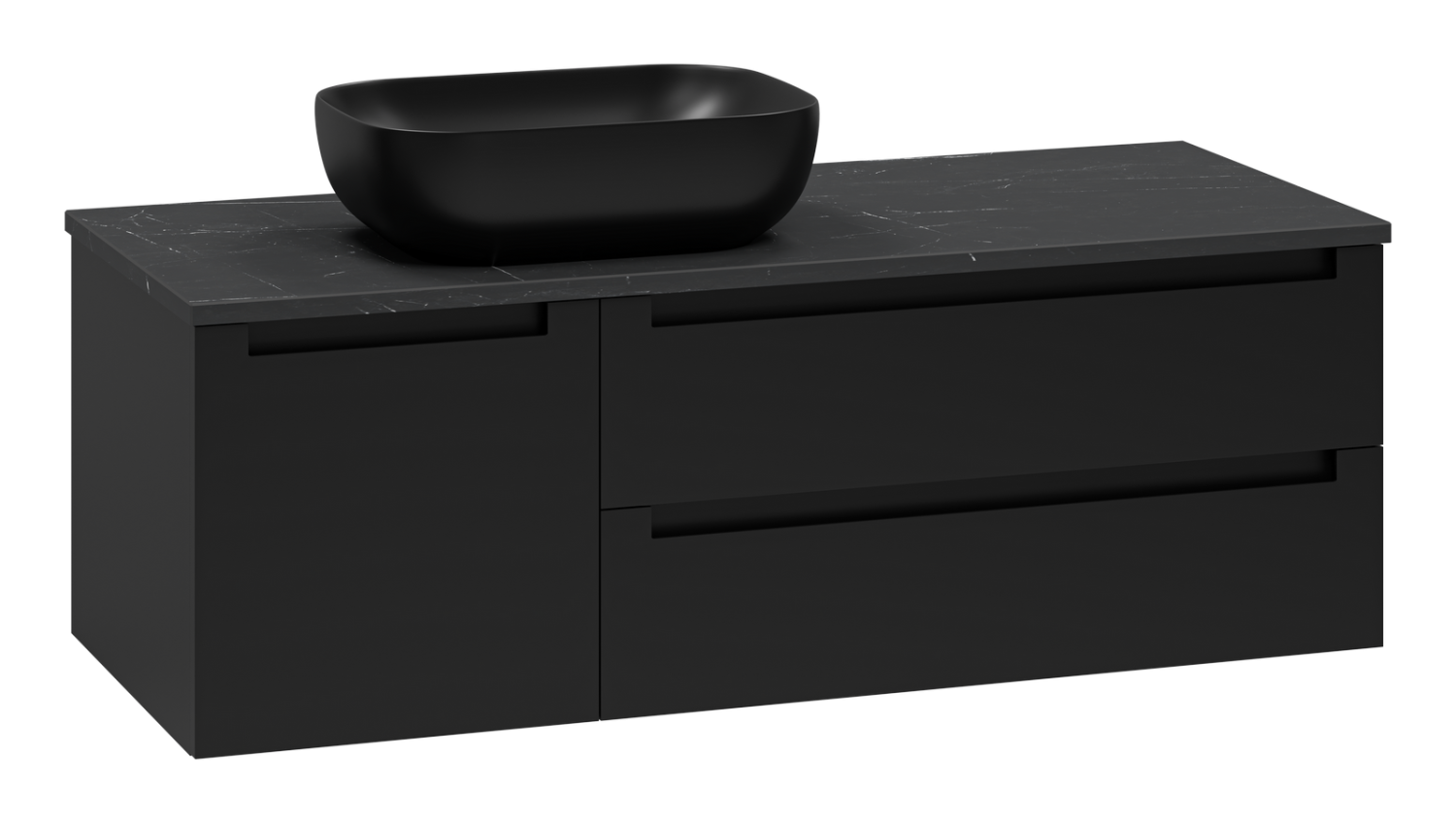Тумба с раковиной Brevita Cargo 120 подвесная, черный