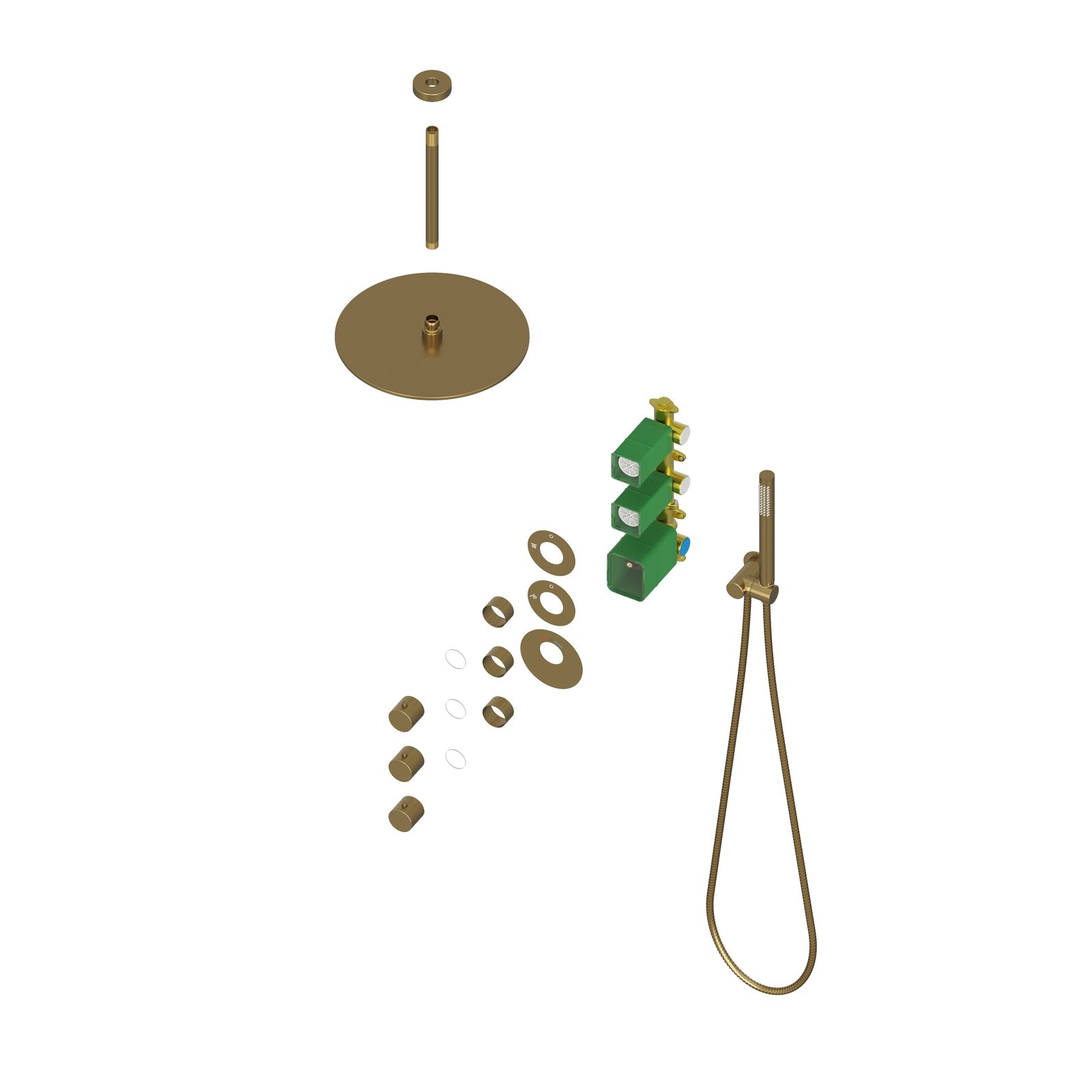 Душевая система встроенная с термостатом Timo Saona SX-2399/17SM золото матовое