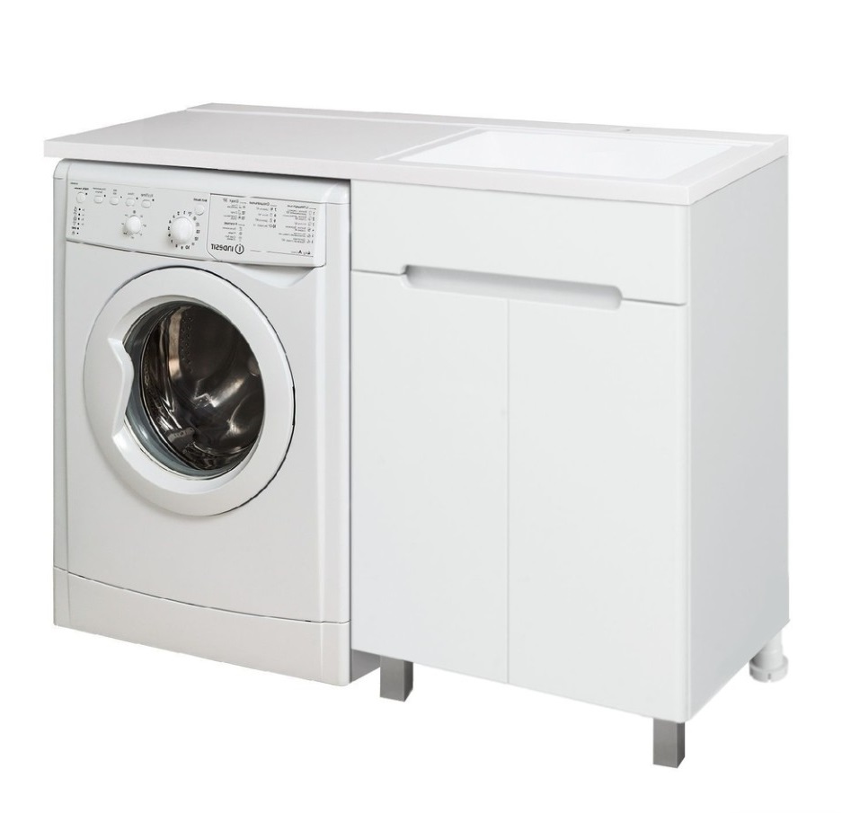 Тумба напольная Runo Парма 60 с раковиной Гамма 120 лайт левое крыло + кронштейн