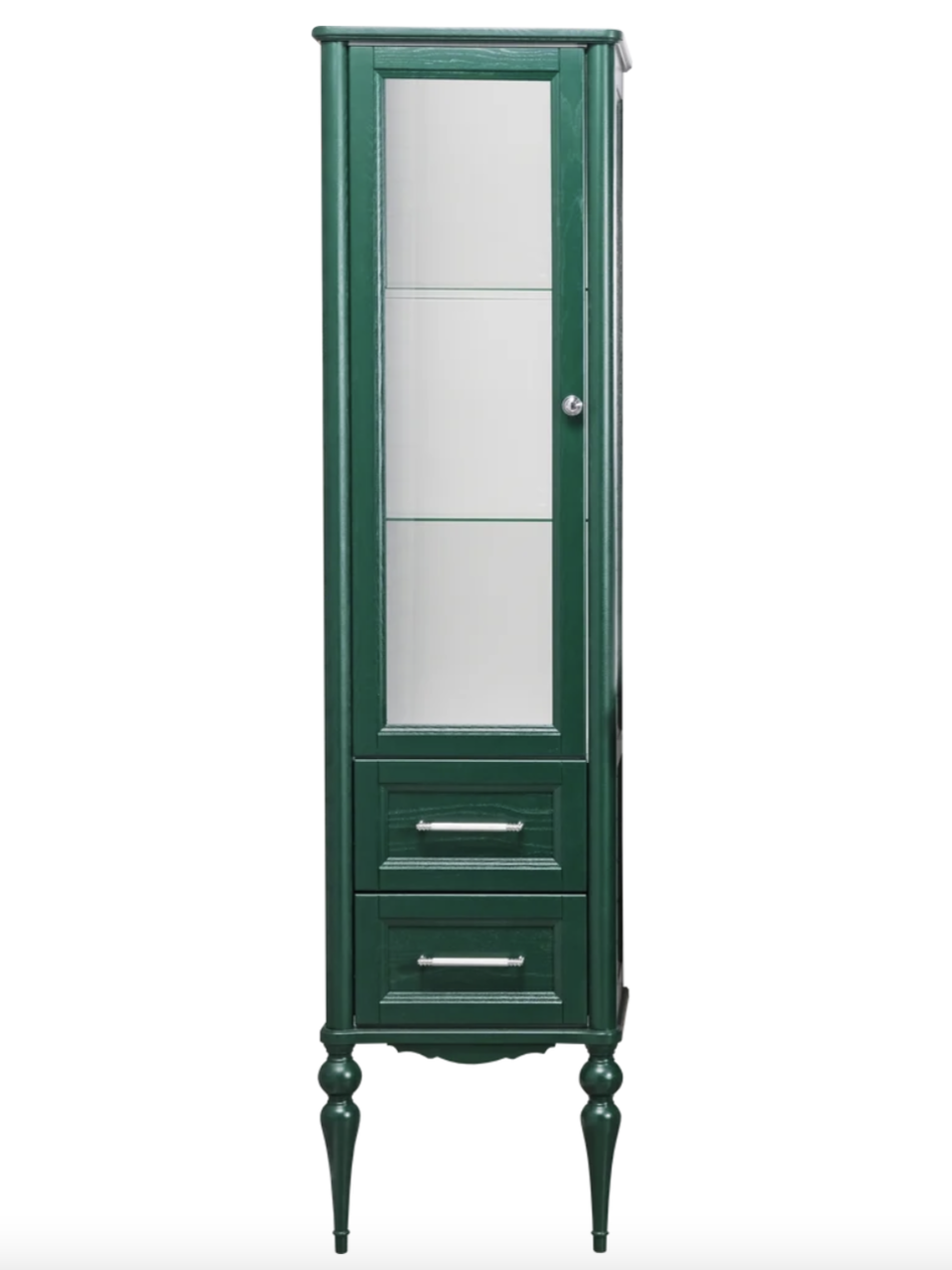 Пенал напольный ValenHouse Эстетика 50 L зеленый, хром