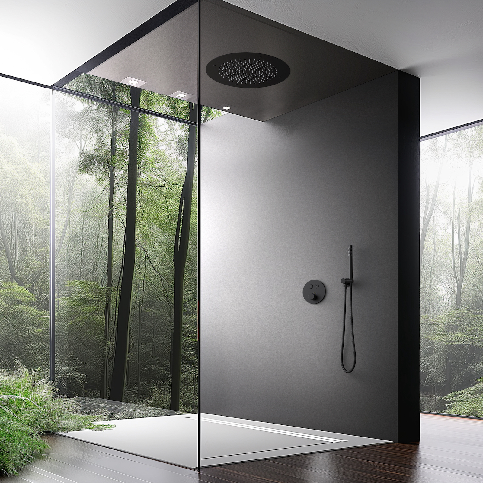 Душевая система встроенная с термостатом Timo Saona SX-2370/03SM черный