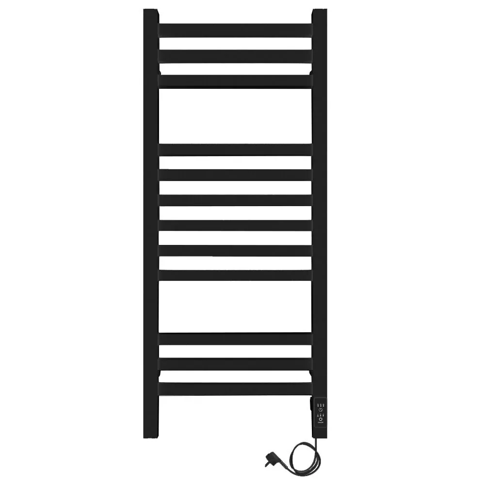 Полотенцесушитель электрический Laris Астор ЧК П12 350х900 с терморегулятором, правый, черный матовый