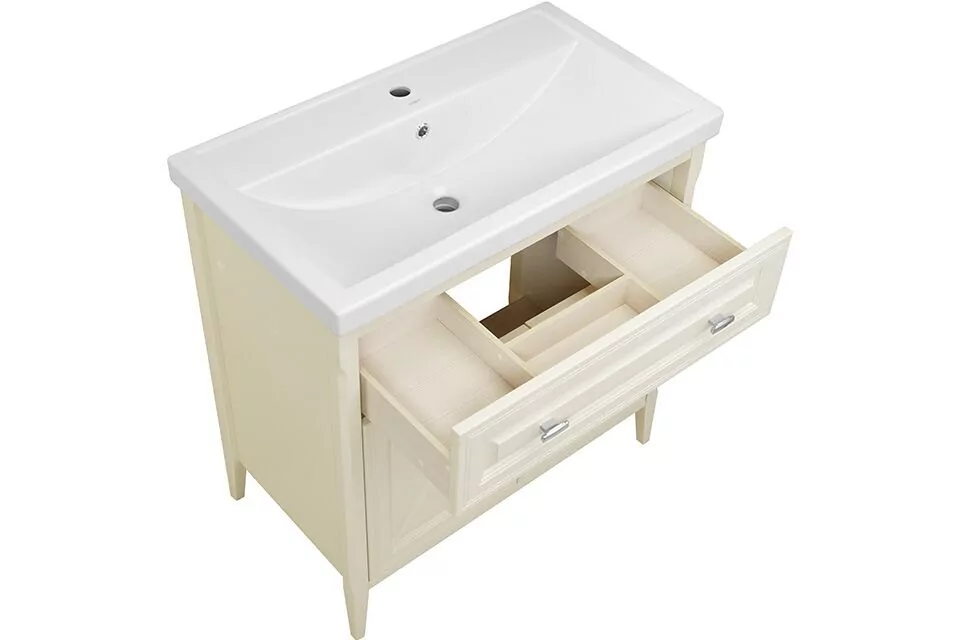 Тумба с раковиной Asb-Woodline Монте 80 напольная, бежевая