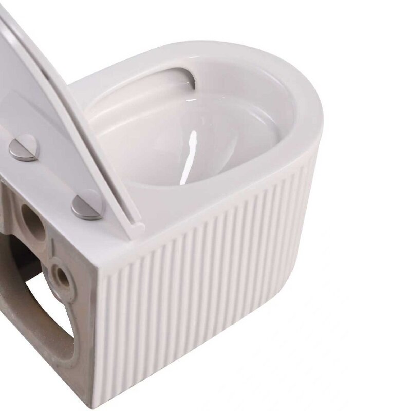 Унитаз SantiLine SL-5008 подвесной, безободковый, с микролифтом, Tornado, белый