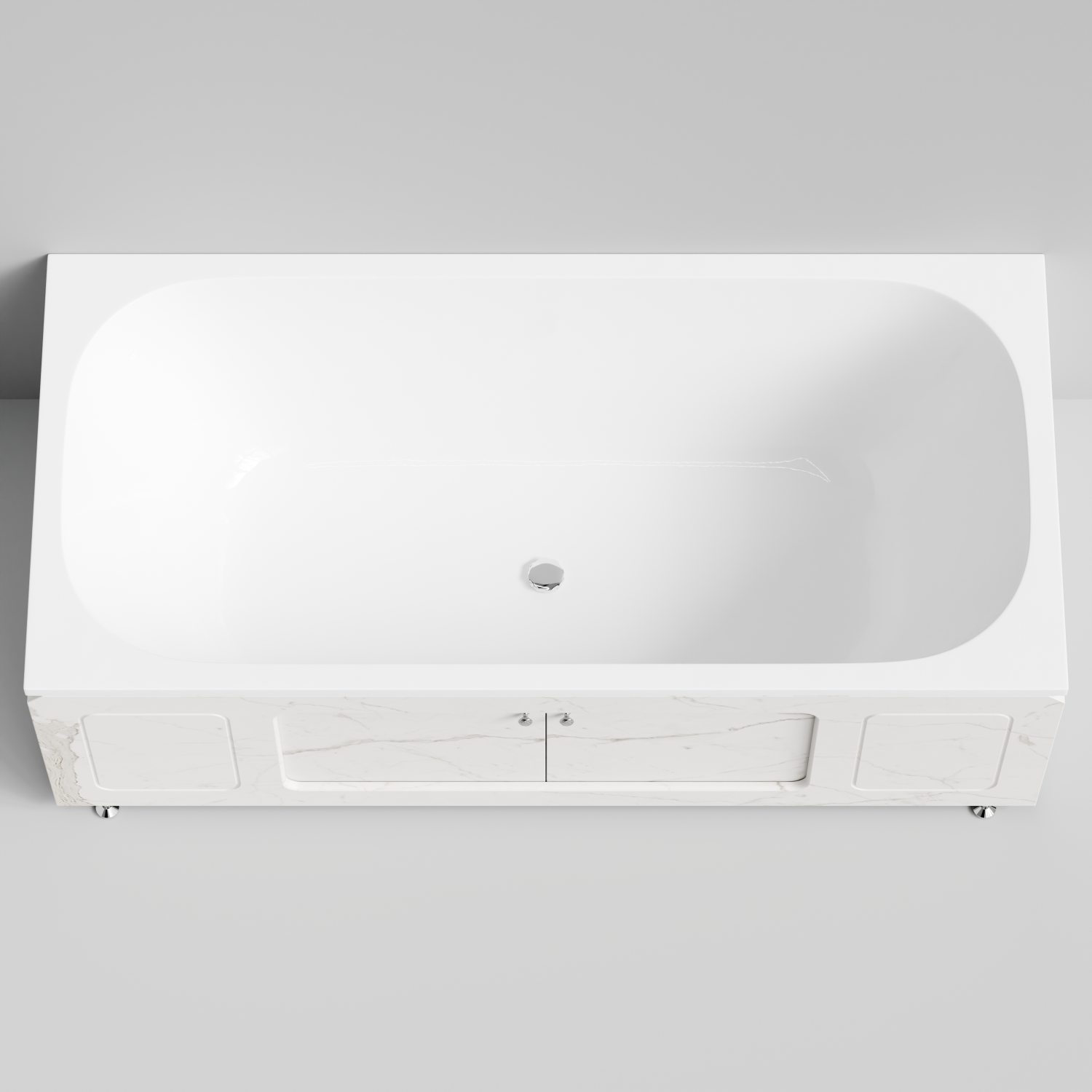 Экран под ванну Vod-ok Лидер 180 раздвижной Мрамор Белый натур милк