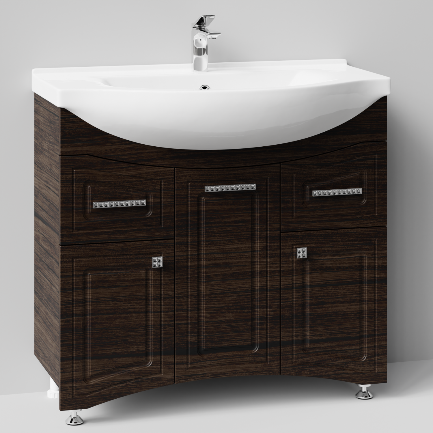 Тумба с раковиной Адам 90 напольная, Палисандр, петли слева