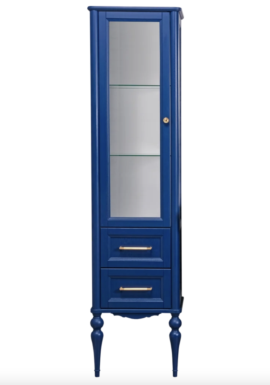 Пенал напольный ValenHouse Эстетика 50 L синий, золото