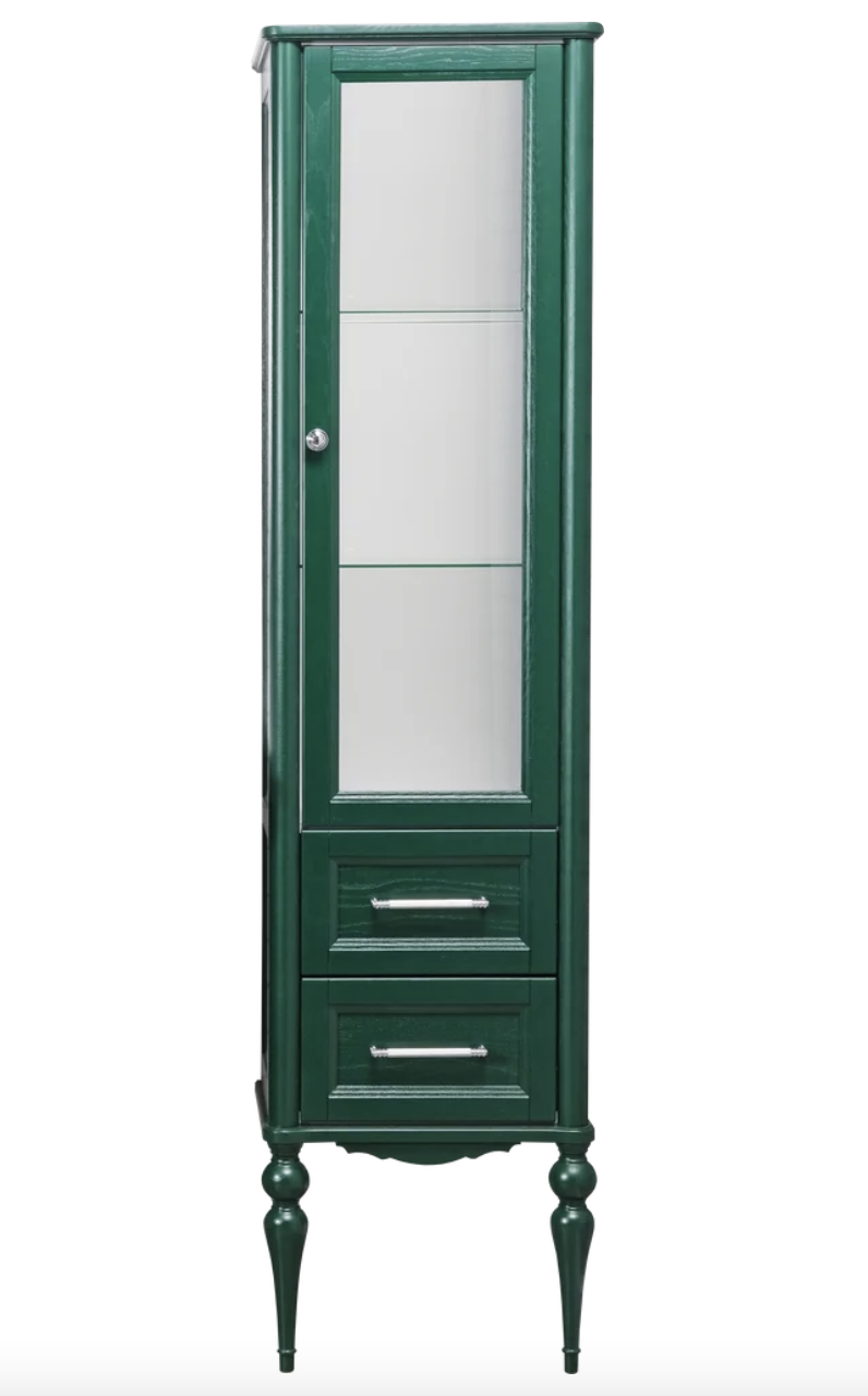 Пенал напольный ValenHouse Эстетика 50 R зеленый, хром