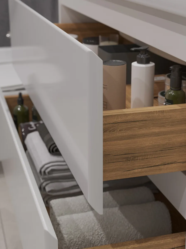 Тумба подвесная SanStar Arista 85 с раковиной Элвис 85, белая