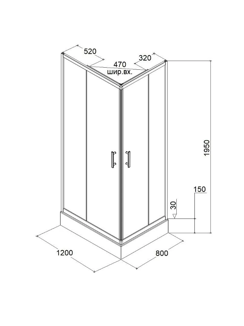Душевой уголок Parly Quadro ZQ121B L/R прямоугольный, с низким поддоном, прозрачное стекло, профиль черный Душевой уголок Parly Quadro ZQ121B L/R прямоугольный, с низким поддоном, прозрачное стекло, профиль черный