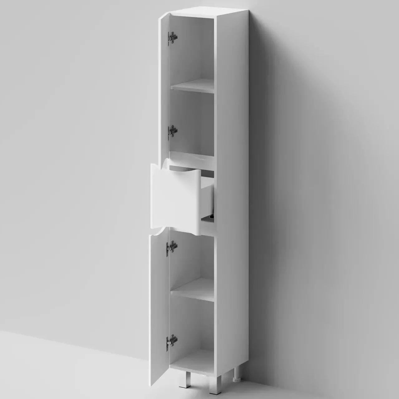 Пенал Vod-ok Адель 30 L/R, 2 двери, 1 ящик, напольный, белый + 13 цветов