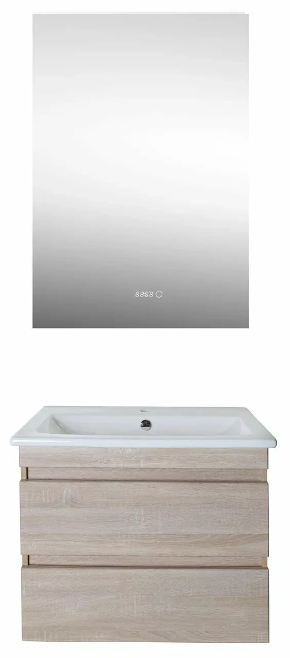 Тумба с раковиной Асб-мебель Лира 60 подвесная, дуб сонома