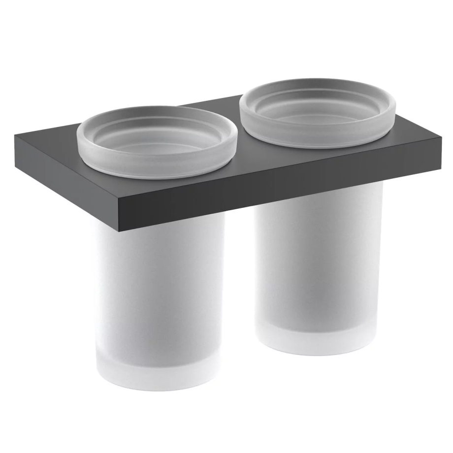 Стакан для щеток двойной Timo Petruma 15234/03 черный матовый