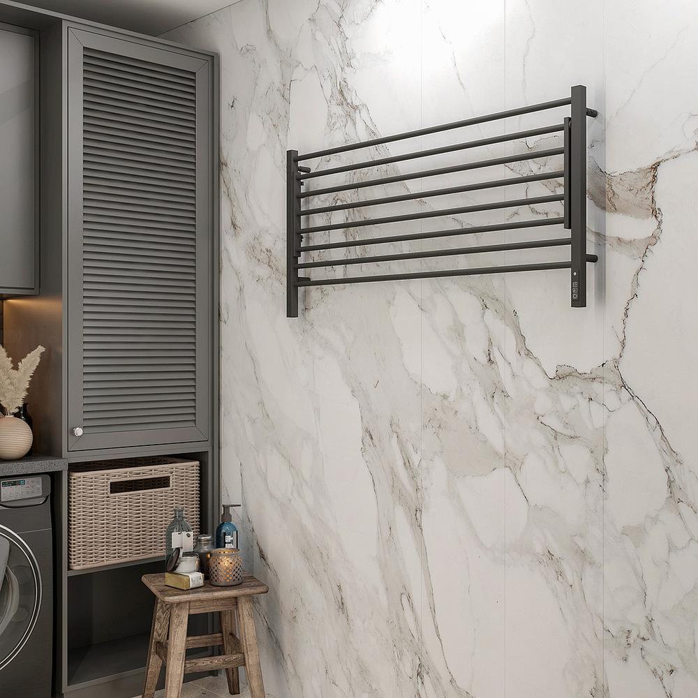 Полотенцесушитель электрический с полкой Terminus Горизонт П8 120х60 КС, черный муар