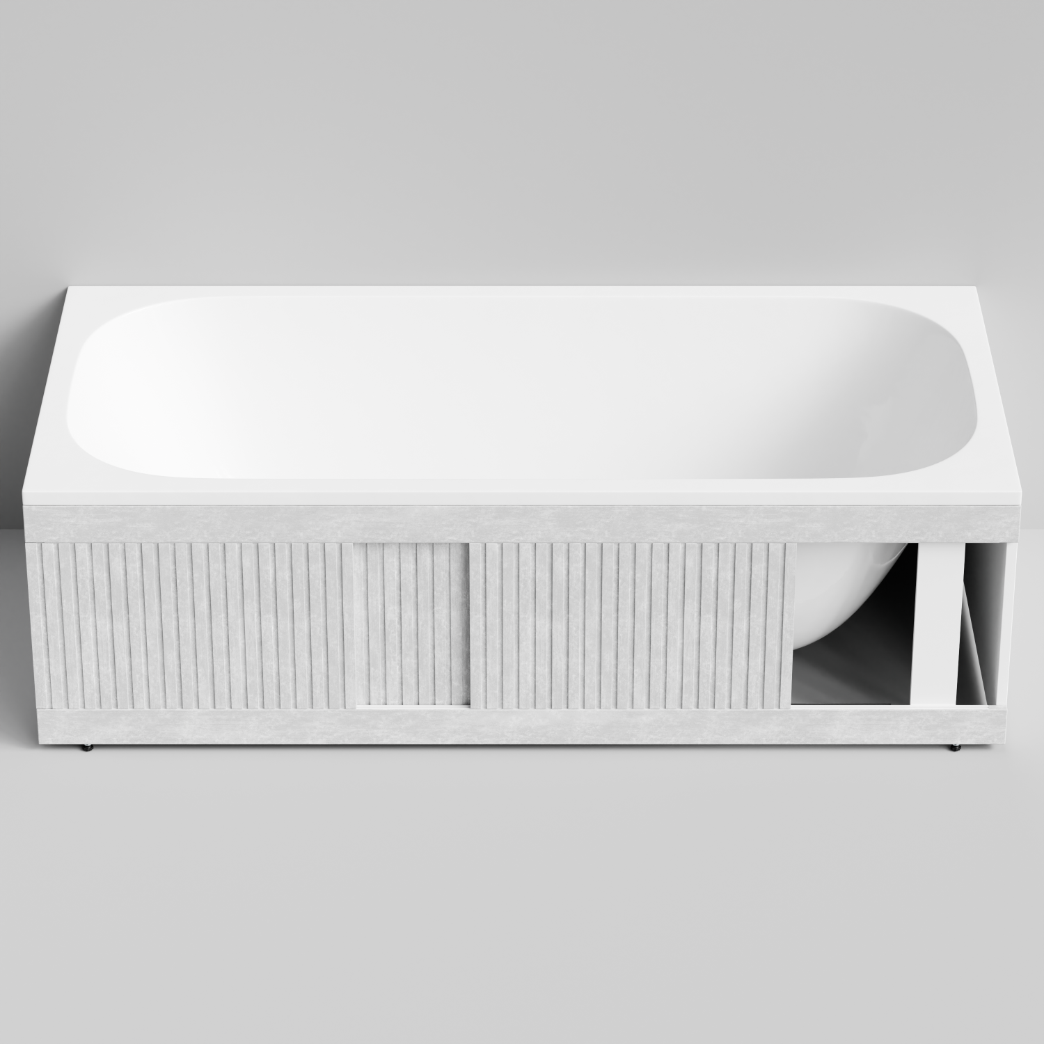 Экран под ванну Vod-ok Тач 180 раздвижной Белый камен