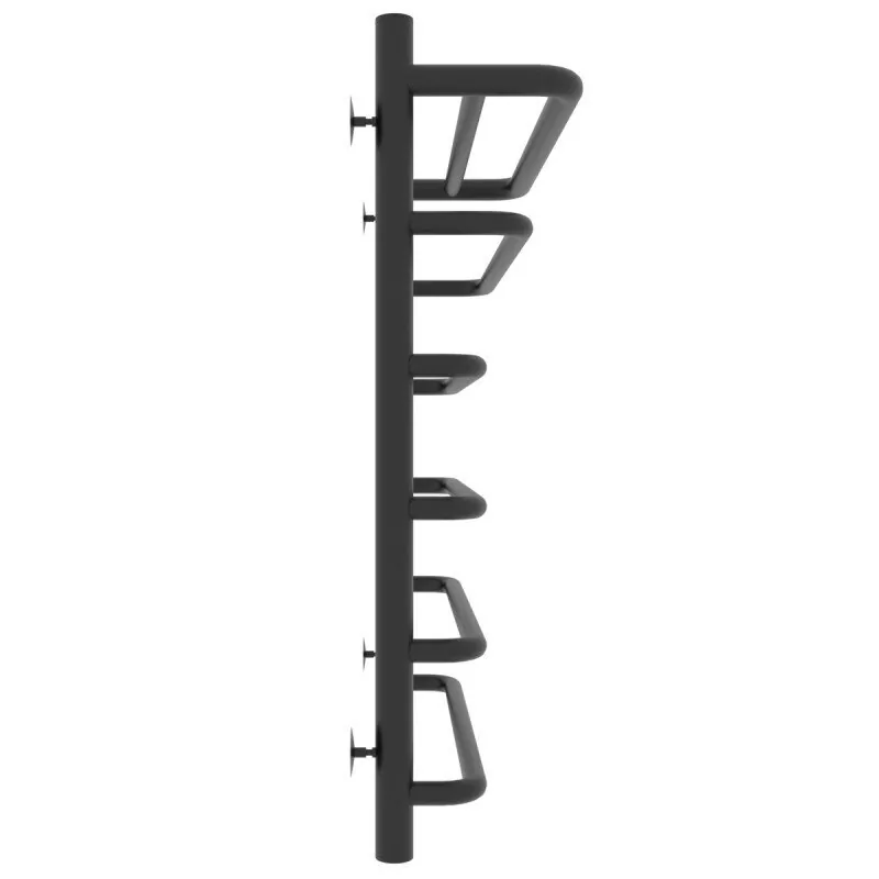 Полотенцесушитель водяной Laris Стандарт П6 500х700 с полкой, черный матовый