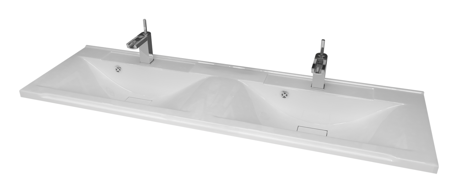 Тумба с раковиной Misty Дуэт 120 с бельевой корзиной, белый