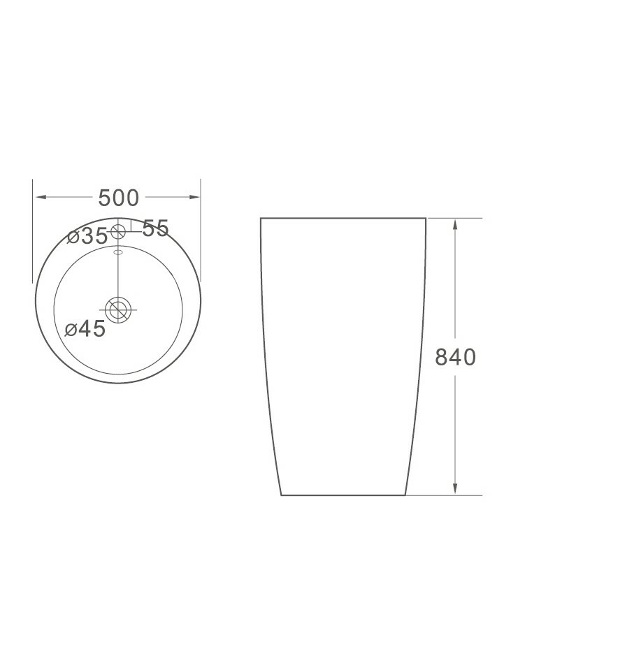 Раковина SantiLine SL-4004 напольная, белая
