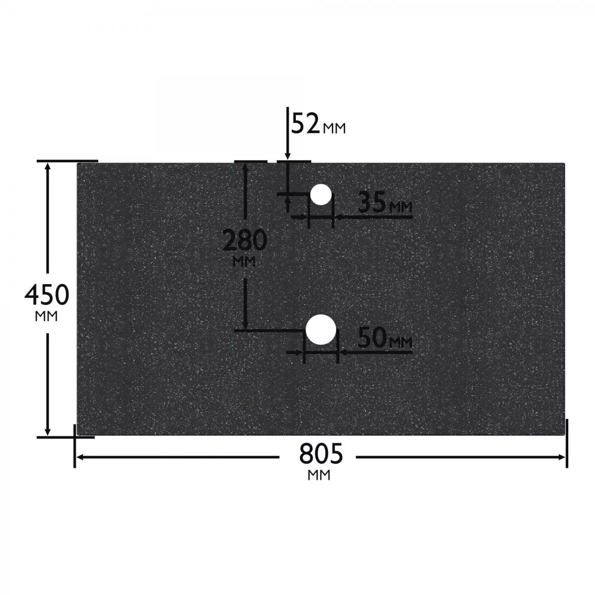 Консоль со столешницей Санта 80х45 млечный путь, с раковиной Гамма 56