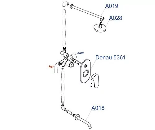 Душевой комплект WasserKraft Donau A13028 хром