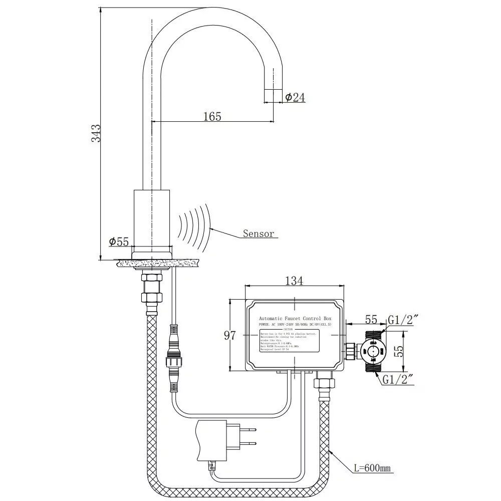 Смеситель для кухни Raiber Sensor RSF88198 хром