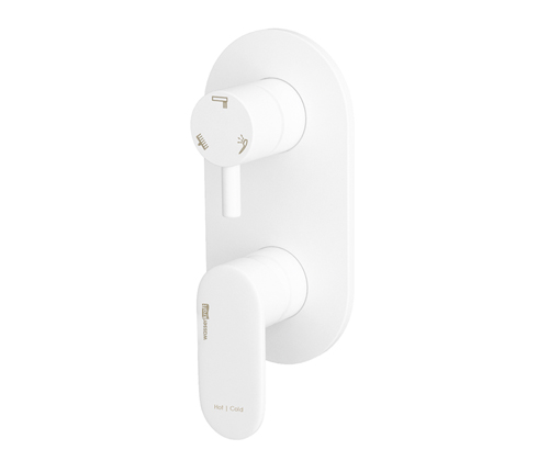 Смеситель с переключателем WasserKraft Mindel 8571 встраиваемый, на 2 выхода, белый Soft-touch