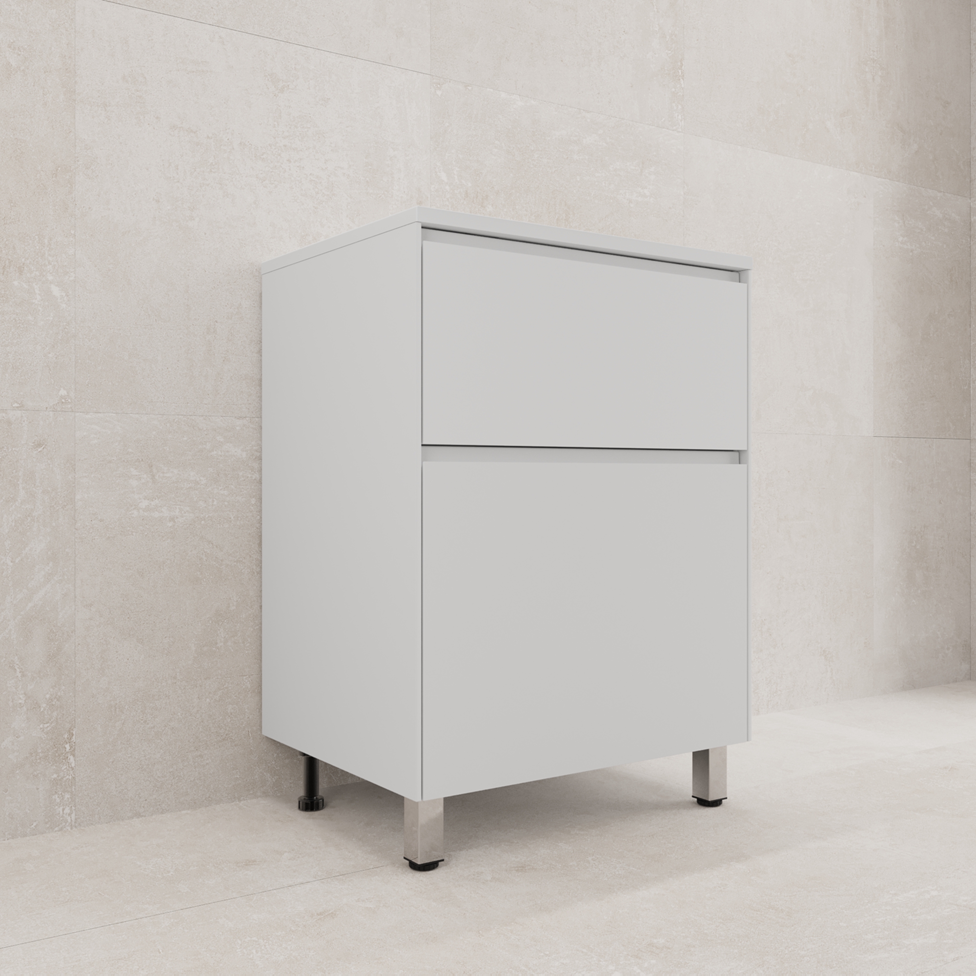 Тумба напольная Style Line Лима 60 с раковиной Line 60, 2 ящика, белый матовый