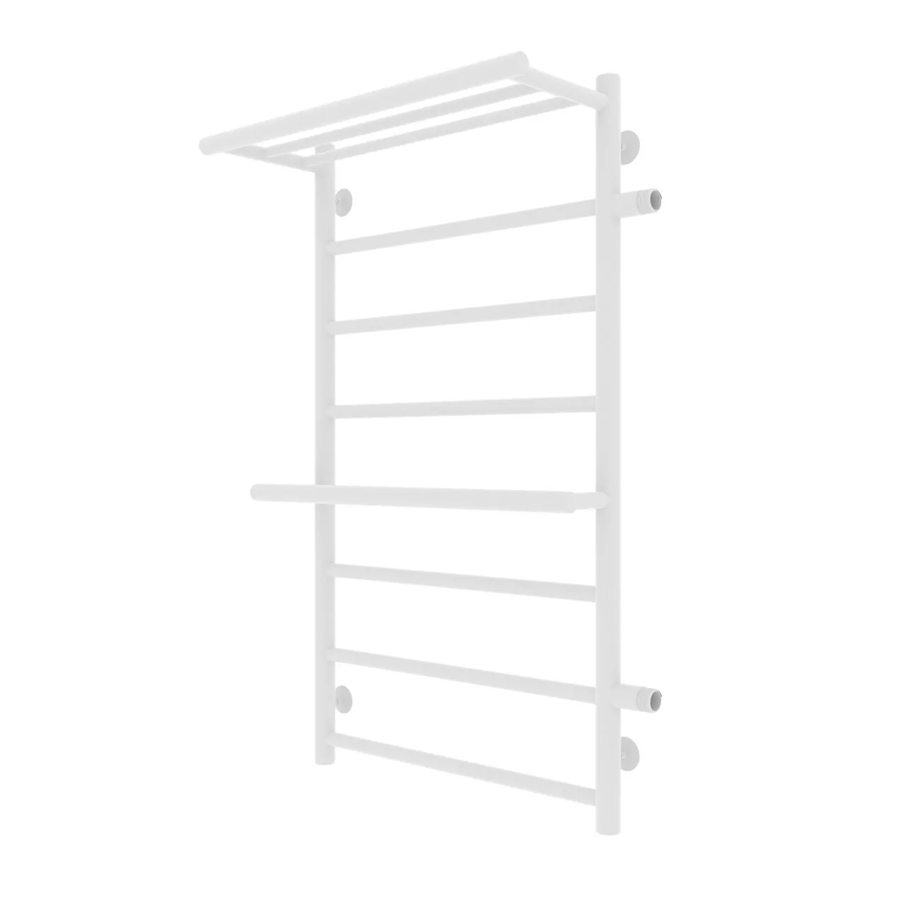 Полотенцесушитель водяной Laris Лавина П9 500х800 R МЦ 500-1, боковой, с полкой, белый матовый
