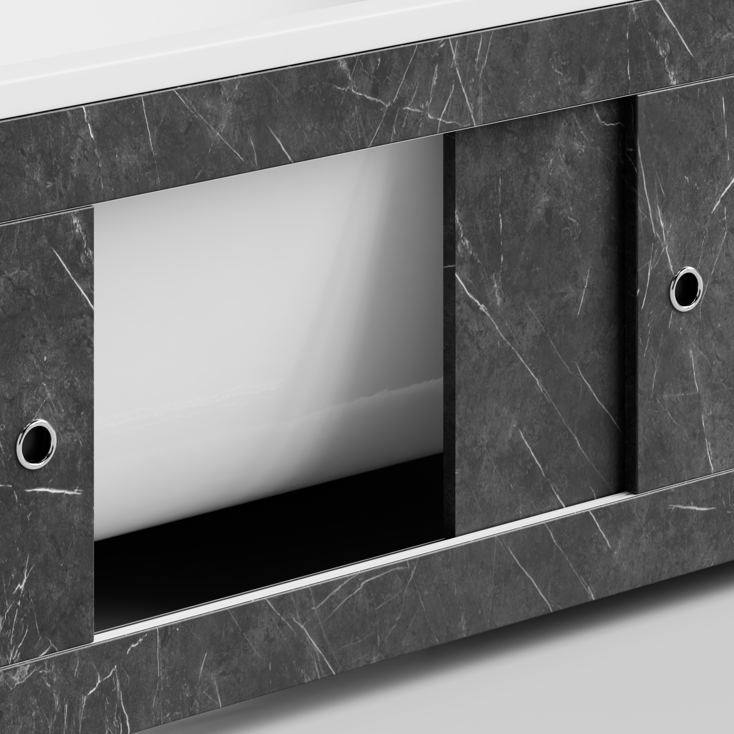 Экран под ванну Vod-ok Купе 180 раздвижной Мрамор Графит софт тач