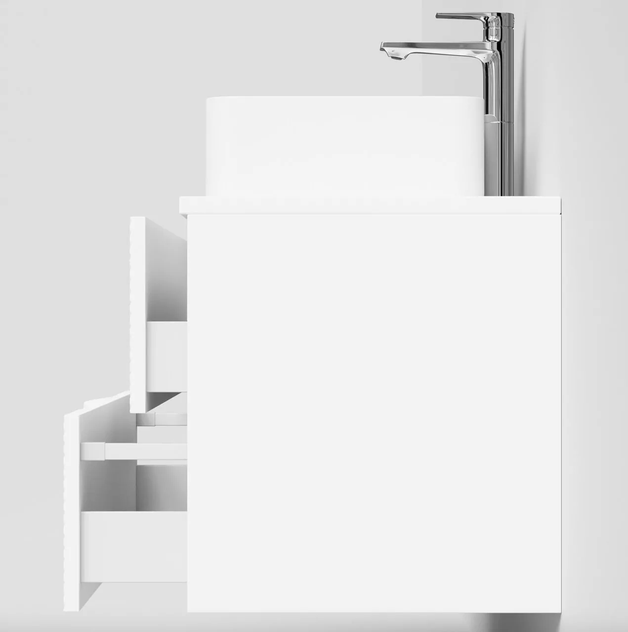 Тумба подвесная Vod-ok Липс 100 с раковиной Олимпия 560, белый + 7 цветов