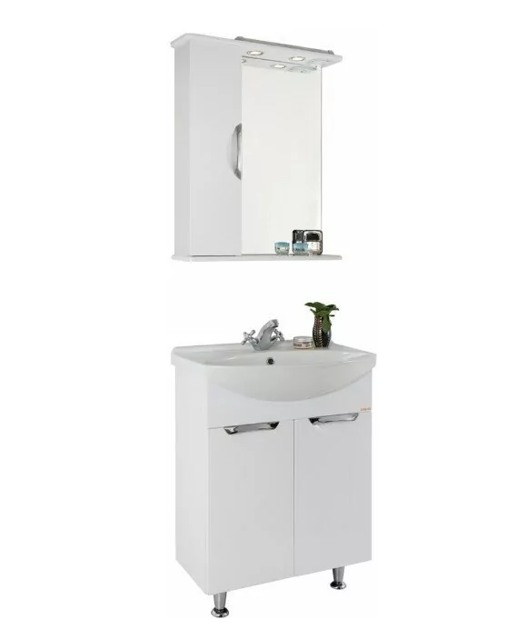 Мебель для ванной Vod-ok Лира 65 две двери, комплект, напольный, белый